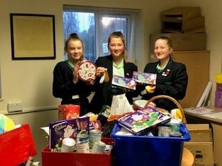 Walton students collect parcels for Grantham Food Bank