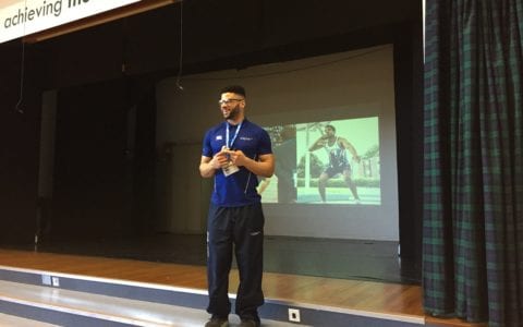 Paralympian, Sam Ruddock, visits Walton
