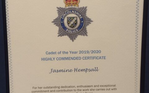 Year 12 Walton student named Lincolnshire Police Cadet of the Year