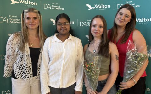 Walton Academy students celebrate Level 3 success on results day